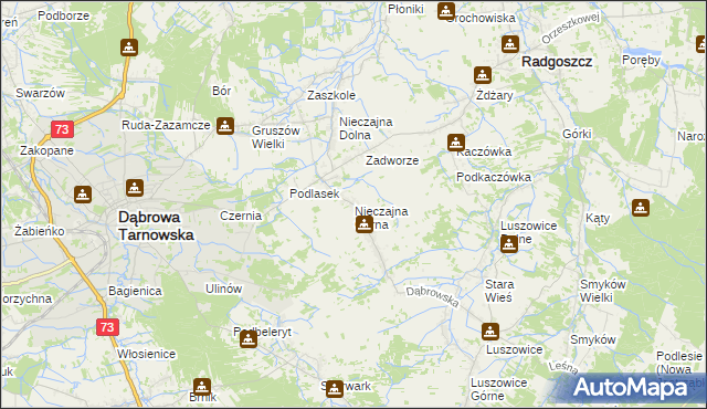 mapa Nieczajna Górna, Nieczajna Górna na mapie Targeo