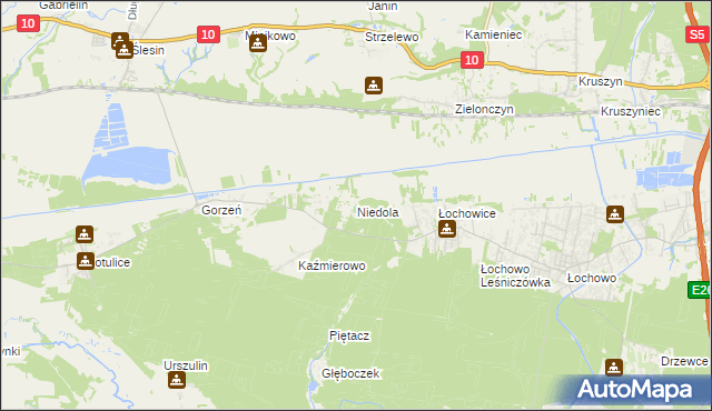 mapa Niedola, Niedola na mapie Targeo
