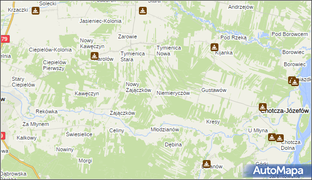 mapa Niemieryczów, Niemieryczów na mapie Targeo