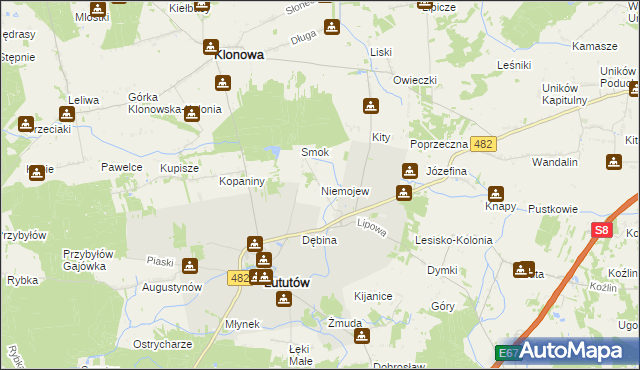 mapa Niemojew, Niemojew na mapie Targeo