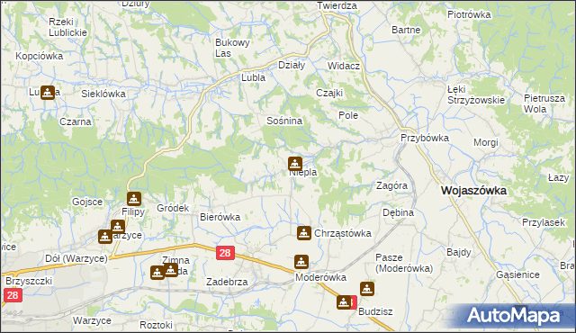 mapa Niepla, Niepla na mapie Targeo