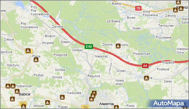 mapa Nieporaz, Nieporaz na mapie Targeo