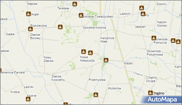 mapa Niespusza-Wieś, Niespusza-Wieś na mapie Targeo