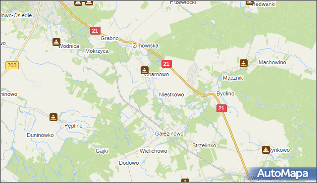 mapa Niestkowo, Niestkowo na mapie Targeo