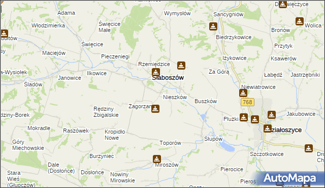 mapa Nieszków, Nieszków na mapie Targeo