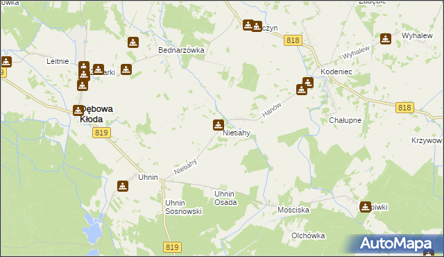 mapa Nietiahy, Nietiahy na mapie Targeo