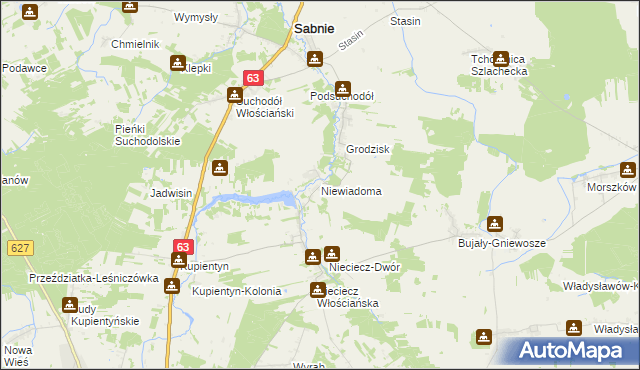 mapa Niewiadoma, Niewiadoma na mapie Targeo