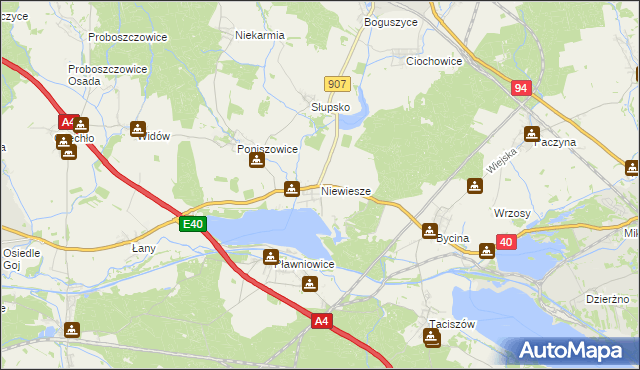 mapa Niewiesze, Niewiesze na mapie Targeo
