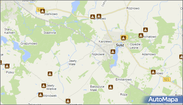 mapa Nipkowie, Nipkowie na mapie Targeo