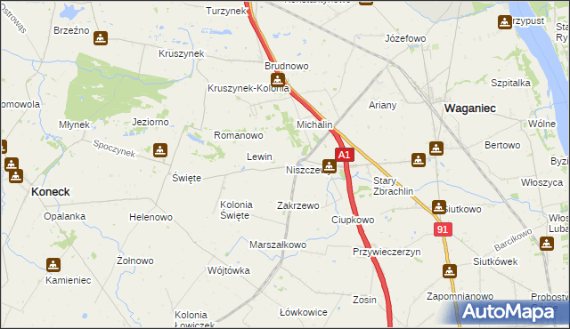 mapa Niszczewy, Niszczewy na mapie Targeo