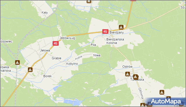 mapa Niwa gmina Łubniany, Niwa gmina Łubniany na mapie Targeo