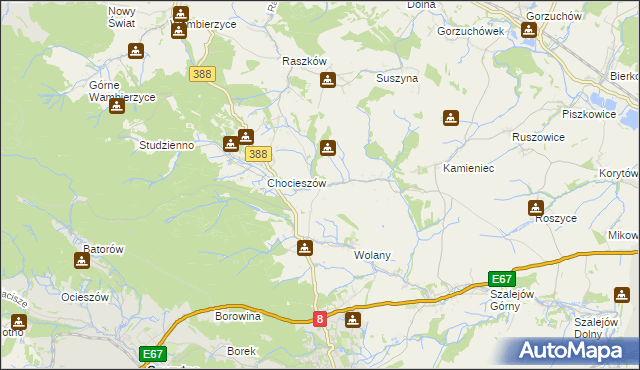 mapa Niwa gmina Szczytna, Niwa gmina Szczytna na mapie Targeo