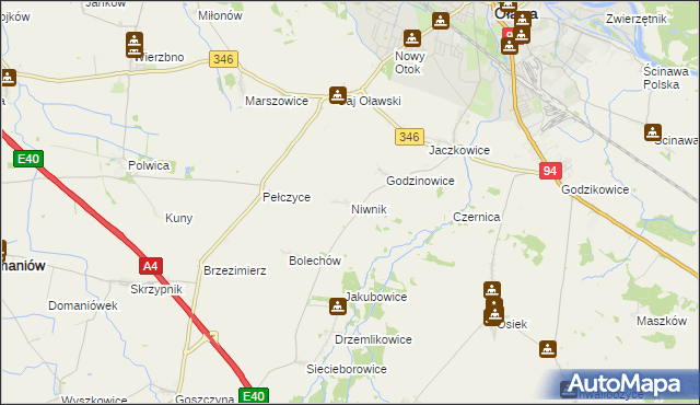mapa Niwnik, Niwnik na mapie Targeo