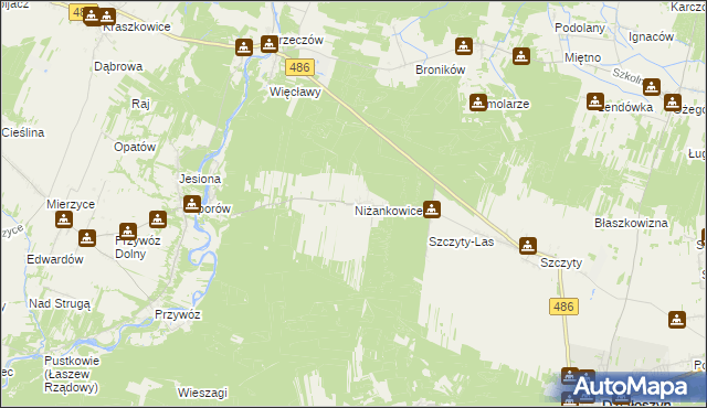 mapa Niżankowice, Niżankowice na mapie Targeo