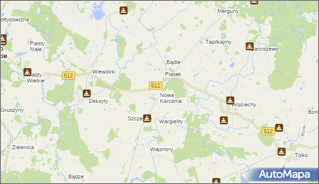 mapa Nowa Karczma gmina Górowo Iławeckie, Nowa Karczma gmina Górowo Iławeckie na mapie Targeo