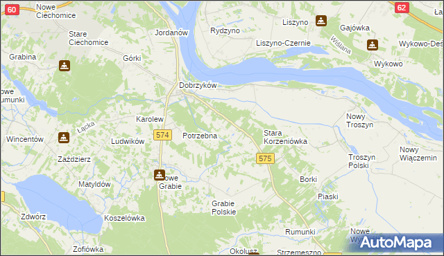 mapa Nowa Korzeniówka, Nowa Korzeniówka na mapie Targeo