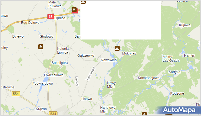 mapa Nowa Wieś gmina Golub-Dobrzyń, Nowa Wieś gmina Golub-Dobrzyń na mapie Targeo