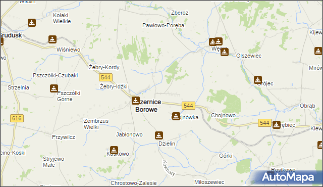 mapa Nowe Czernice, Nowe Czernice na mapie Targeo