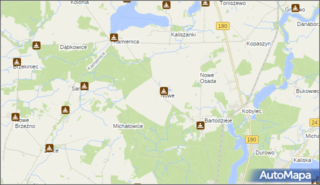 mapa Nowe gmina Wągrowiec, Nowe gmina Wągrowiec na mapie Targeo
