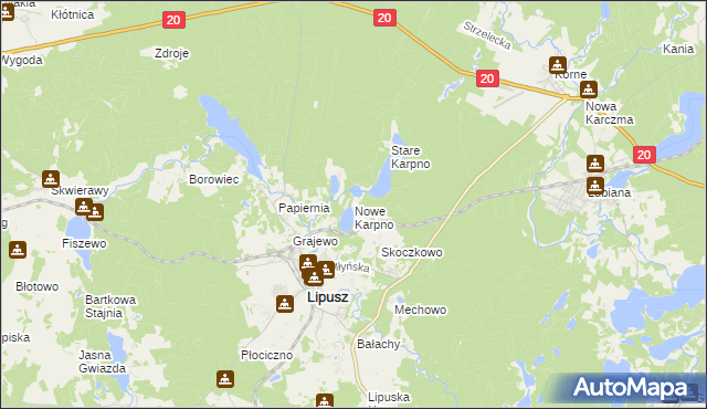 mapa Nowe Karpno, Nowe Karpno na mapie Targeo
