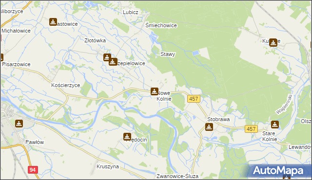 mapa Nowe Kolnie, Nowe Kolnie na mapie Targeo