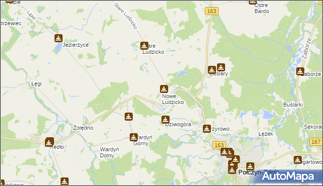 mapa Nowe Ludzicko, Nowe Ludzicko na mapie Targeo