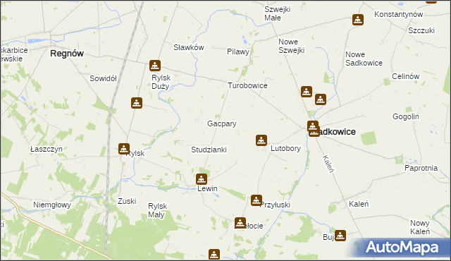 mapa Nowe Lutobory, Nowe Lutobory na mapie Targeo