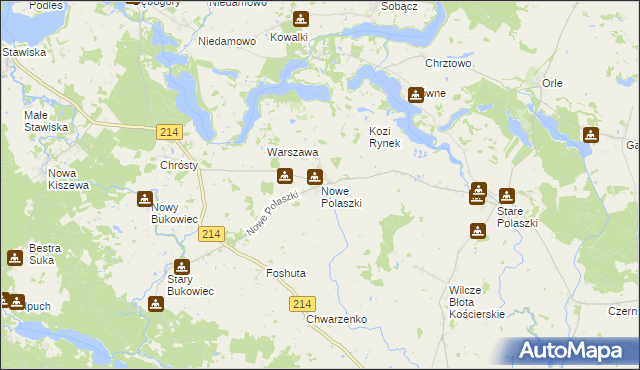 mapa Nowe Polaszki, Nowe Polaszki na mapie Targeo