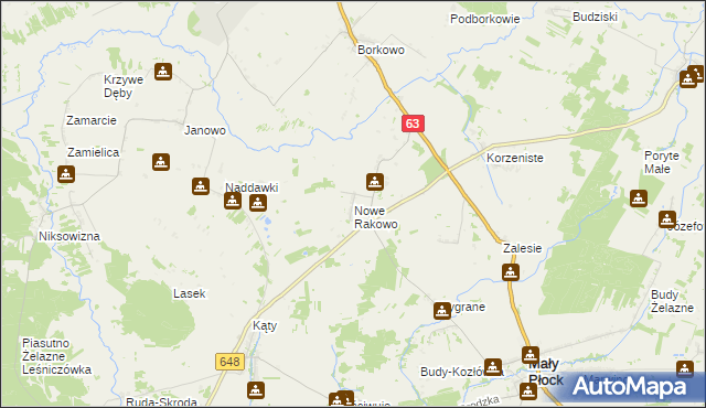mapa Nowe Rakowo, Nowe Rakowo na mapie Targeo