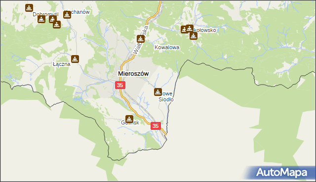 mapa Nowe Siodło, Nowe Siodło na mapie Targeo