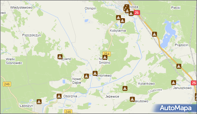 mapa Nowe Smolno, Nowe Smolno na mapie Targeo