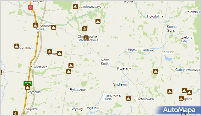 mapa Nowe Stojło, Nowe Stojło na mapie Targeo