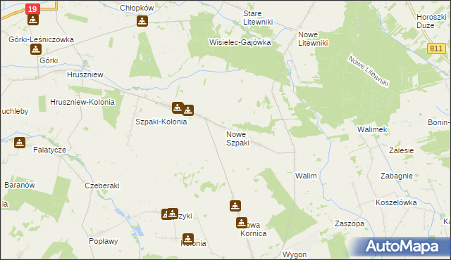 mapa Nowe Szpaki, Nowe Szpaki na mapie Targeo