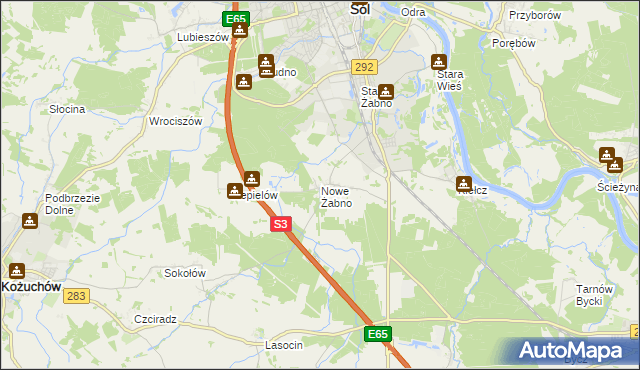 mapa Nowe Żabno, Nowe Żabno na mapie Targeo