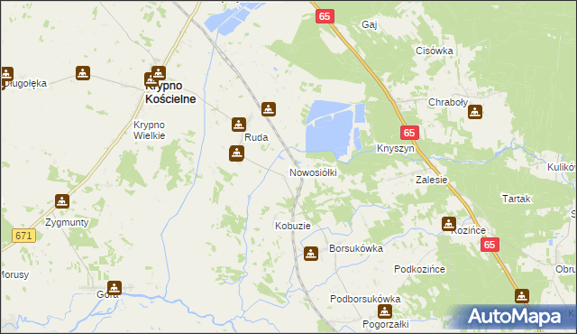 mapa Nowosiółki gmina Dobrzyniewo Duże, Nowosiółki gmina Dobrzyniewo Duże na mapie Targeo