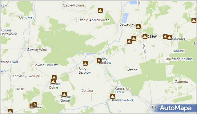 mapa Nowy Bartków, Nowy Bartków na mapie Targeo