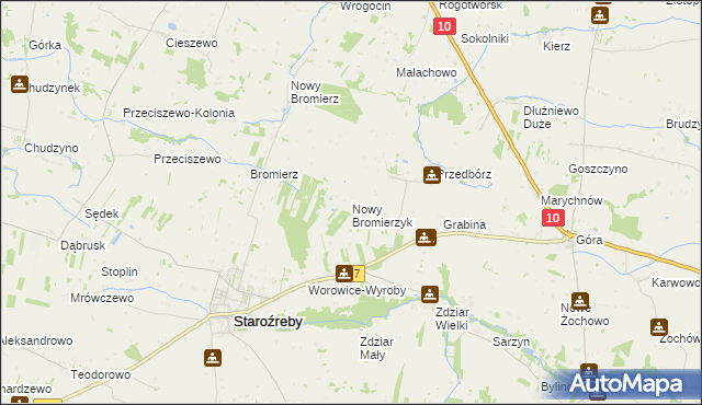 mapa Nowy Bromierzyk, Nowy Bromierzyk na mapie Targeo