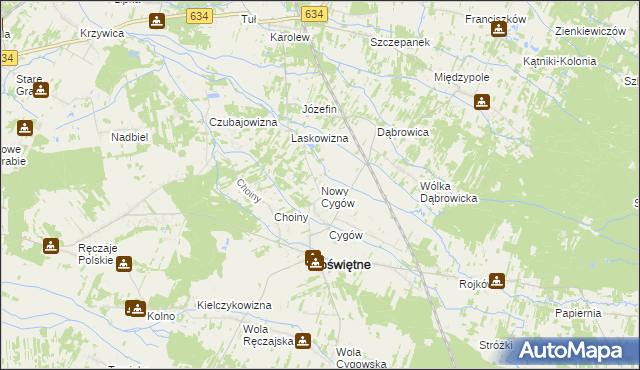 mapa Nowy Cygów, Nowy Cygów na mapie Targeo