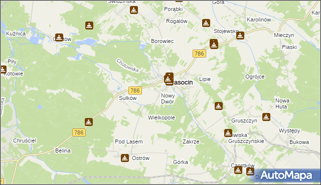 mapa Nowy Dwór gmina Krasocin, Nowy Dwór gmina Krasocin na mapie Targeo