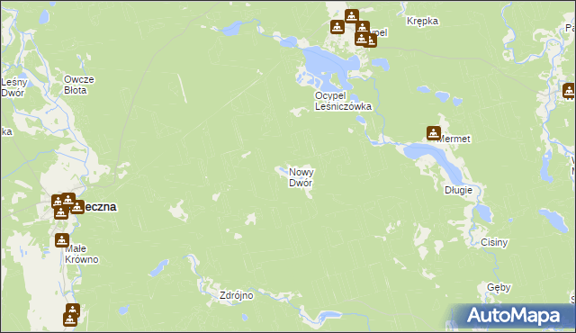 mapa Nowy Dwór gmina Osieczna, Nowy Dwór gmina Osieczna na mapie Targeo