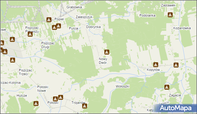 mapa Nowy Dwór gmina Piszczac, Nowy Dwór gmina Piszczac na mapie Targeo