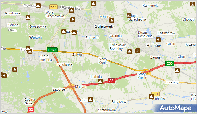 mapa Nowy Konik, Nowy Konik na mapie Targeo