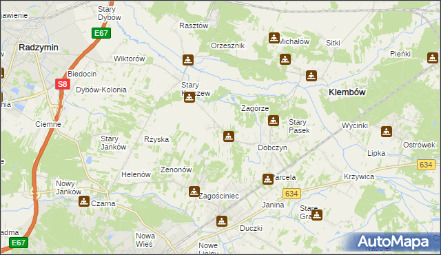 mapa Nowy Kraszew, Nowy Kraszew na mapie Targeo