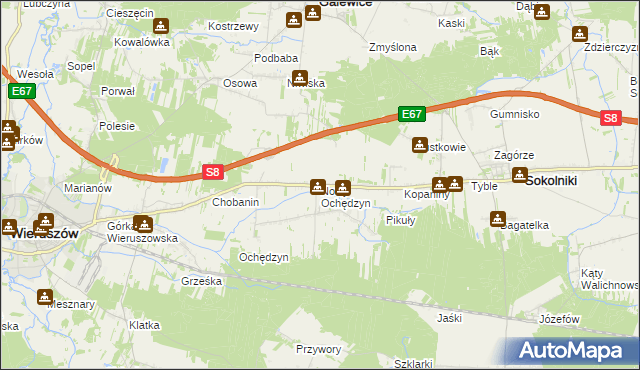 mapa Nowy Ochędzyn, Nowy Ochędzyn na mapie Targeo