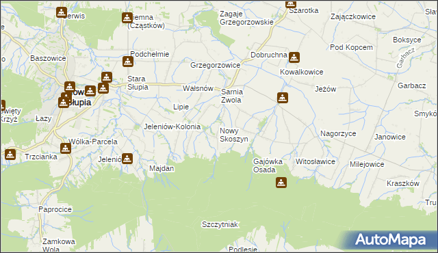 mapa Nowy Skoszyn, Nowy Skoszyn na mapie Targeo