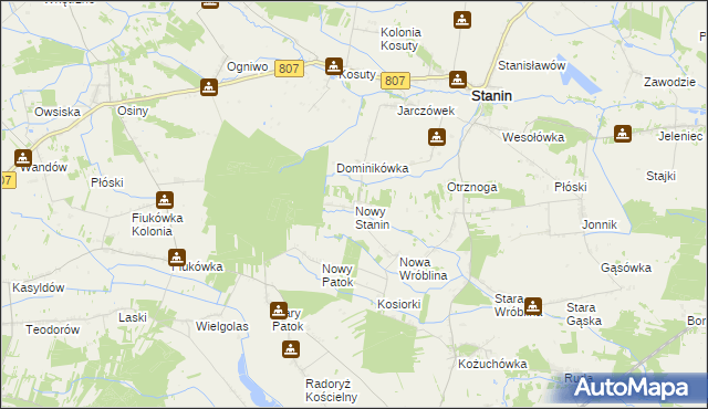 mapa Nowy Stanin, Nowy Stanin na mapie Targeo