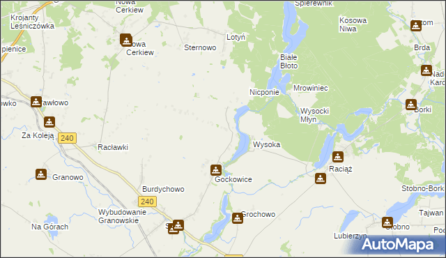 mapa Objezierze gmina Chojnice, Objezierze gmina Chojnice na mapie Targeo