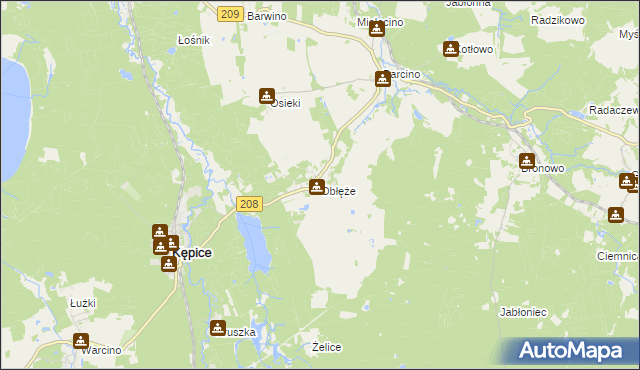 mapa Obłęże, Obłęże na mapie Targeo