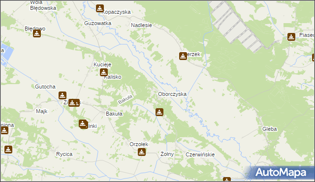 mapa Oborczyska, Oborczyska na mapie Targeo