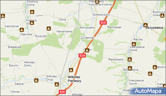 mapa Obroki, Obroki na mapie Targeo